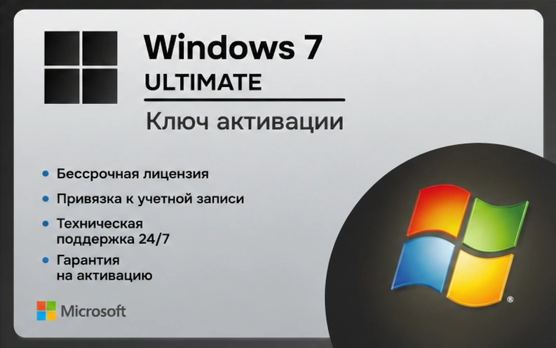Microsoft Windows 7 Ultimate x32/x64 RU Электронный ключ (esd)